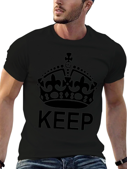 Camiseta Negra Keep Calm Corona Unisex