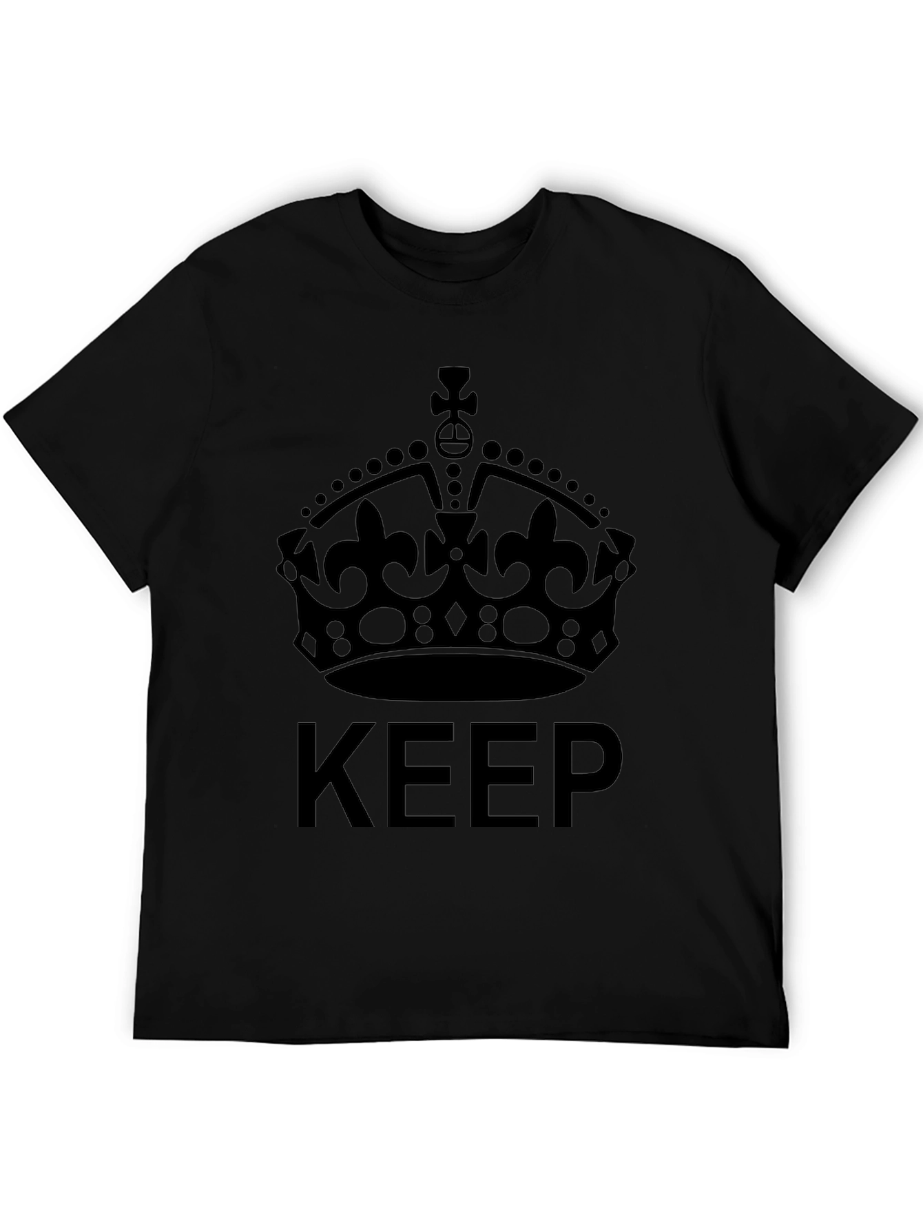 Camiseta Negra Keep Calm Corona Unisex