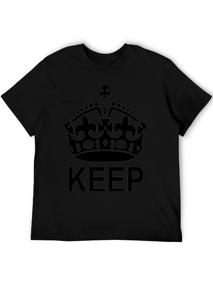 Camiseta Negra Keep Calm Corona Unisex