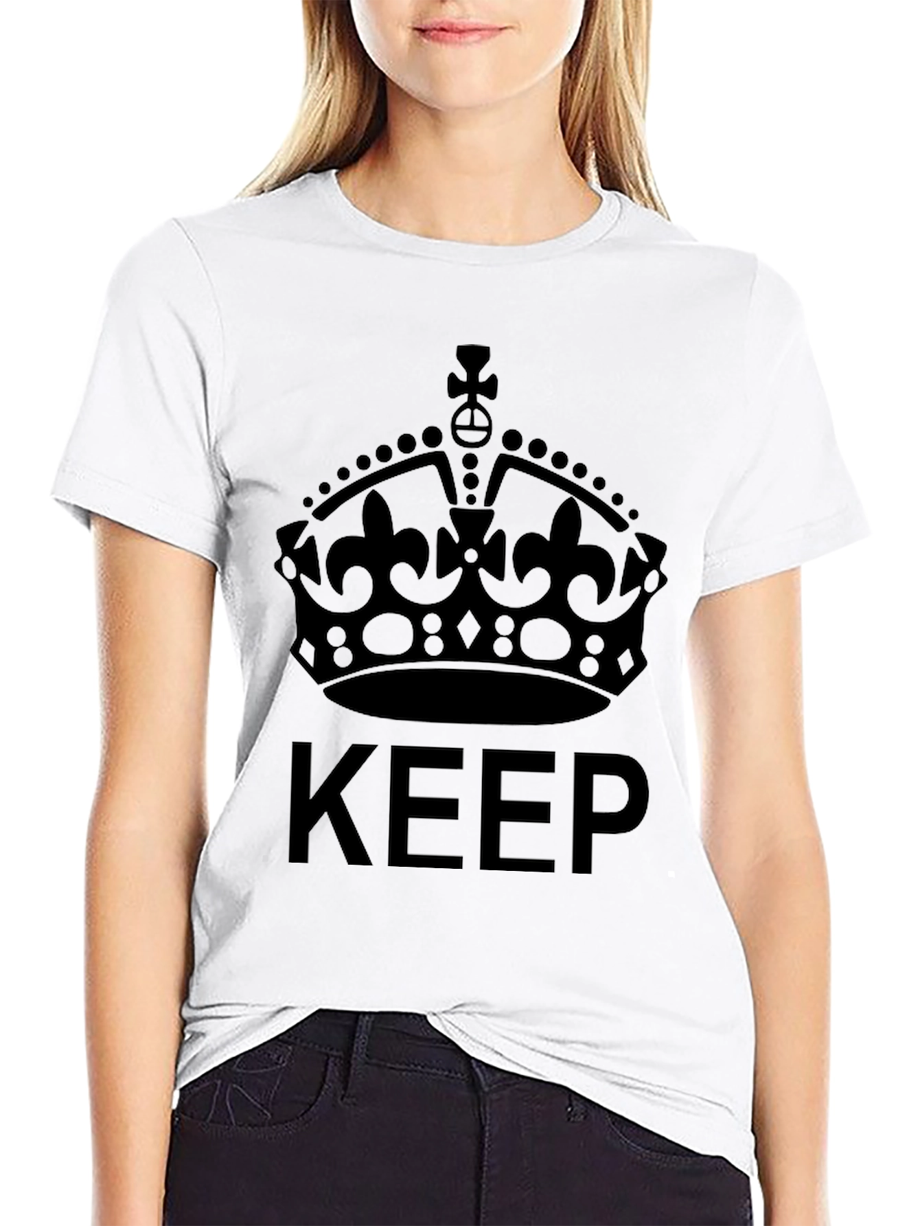 Camiseta Negra Keep Calm Corona Unisex