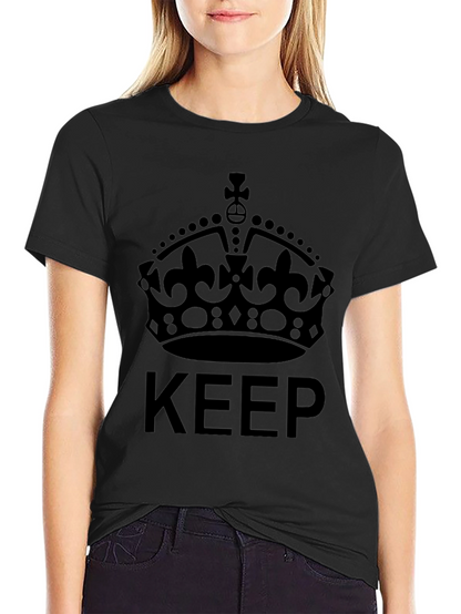Camiseta Negra Keep Calm Corona Unisex