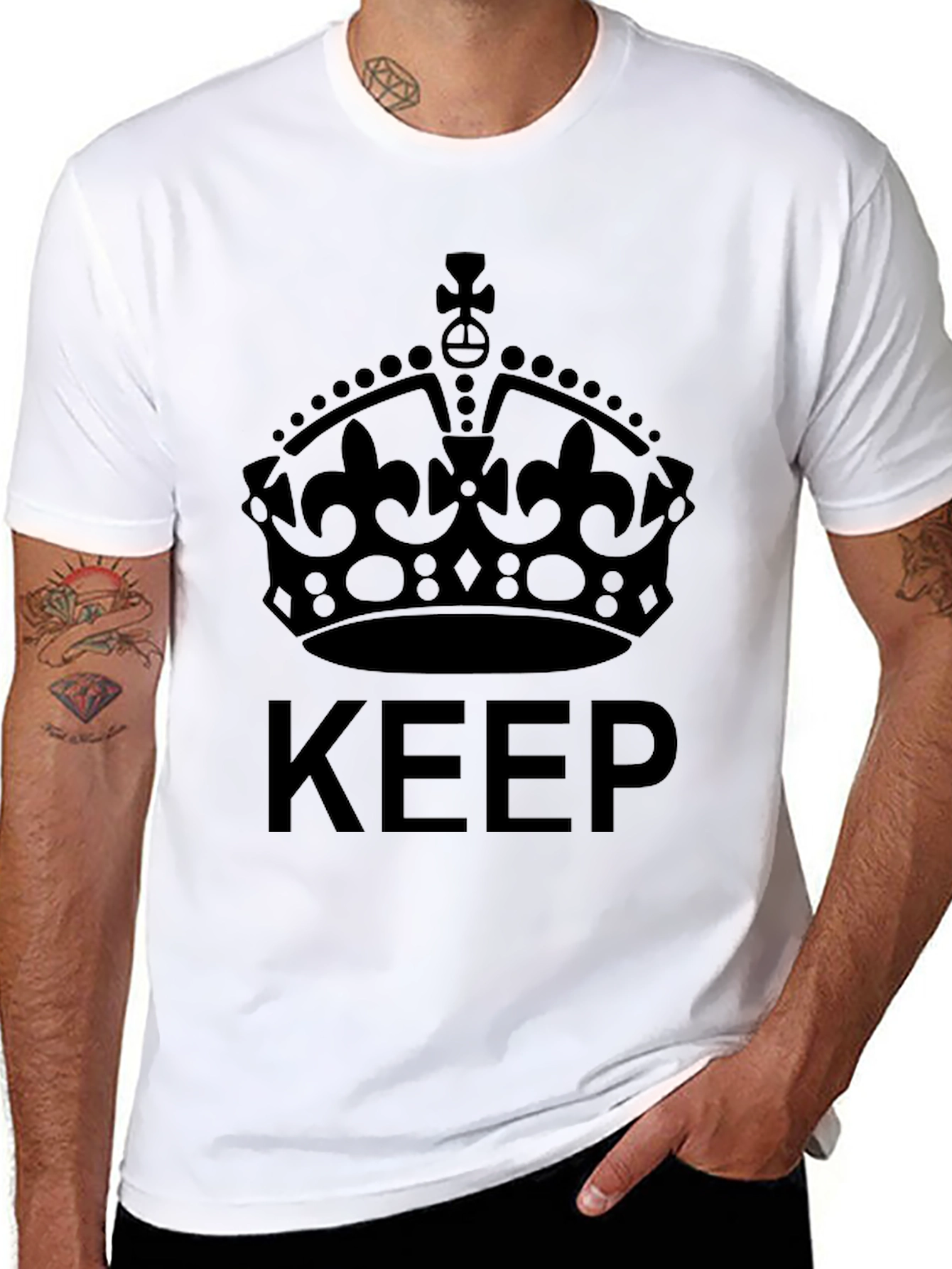 Camiseta Negra Keep Calm Corona Unisex