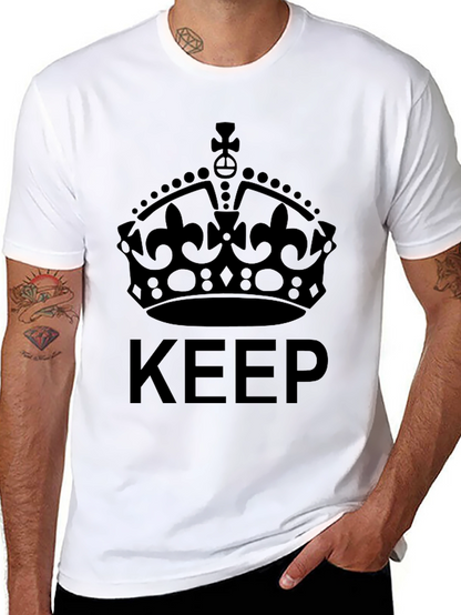 Camiseta Negra Keep Calm Corona Unisex