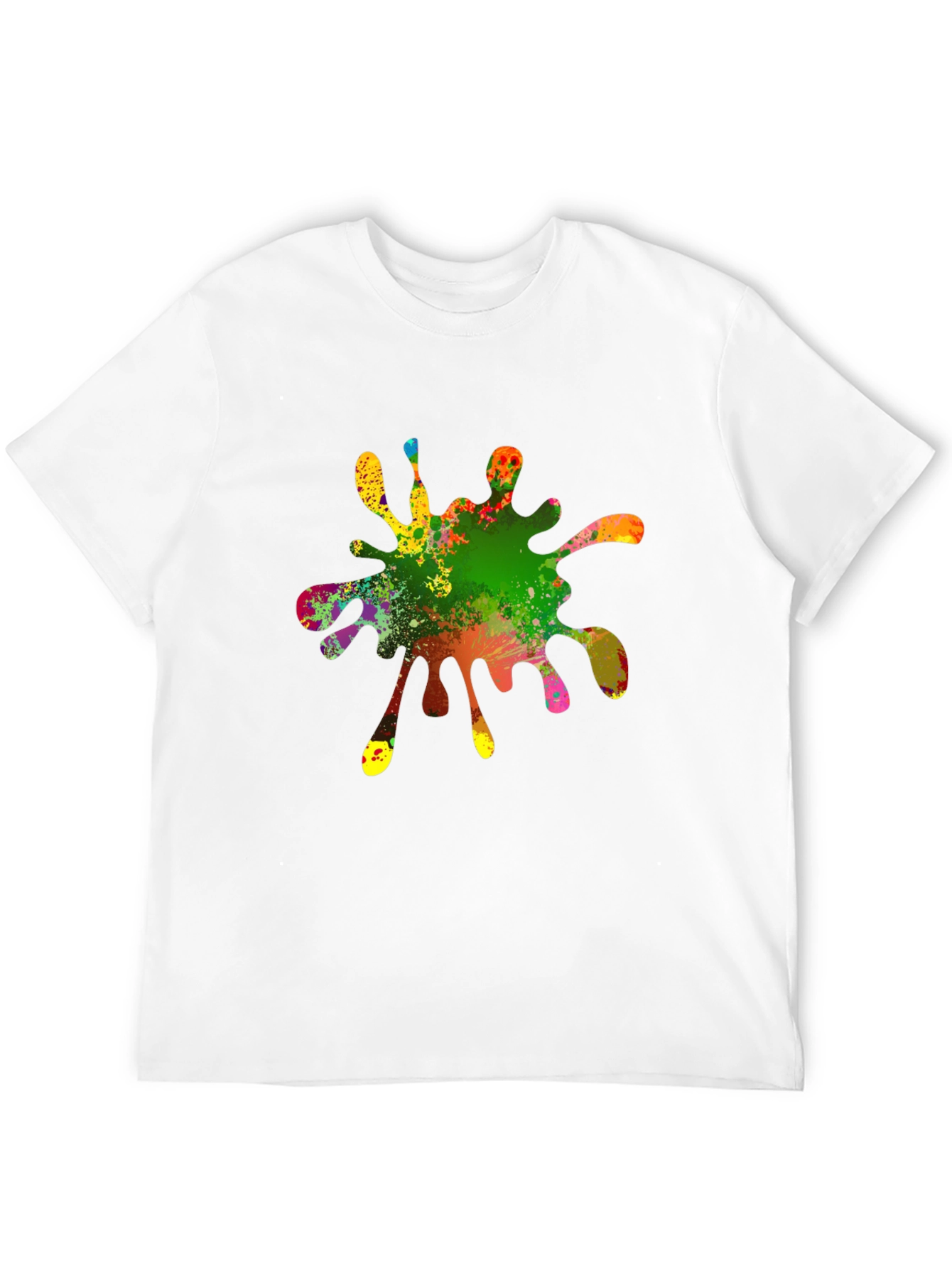 Camiseta Negra con Estampado de Salpicadura de Pintura