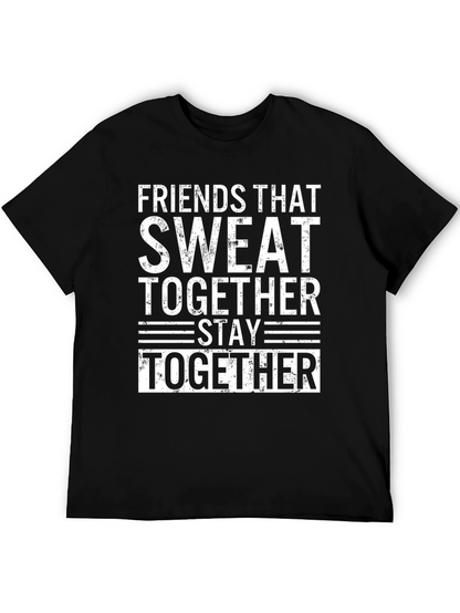 Camiseta Negra: Amigos Que Sudan Juntos