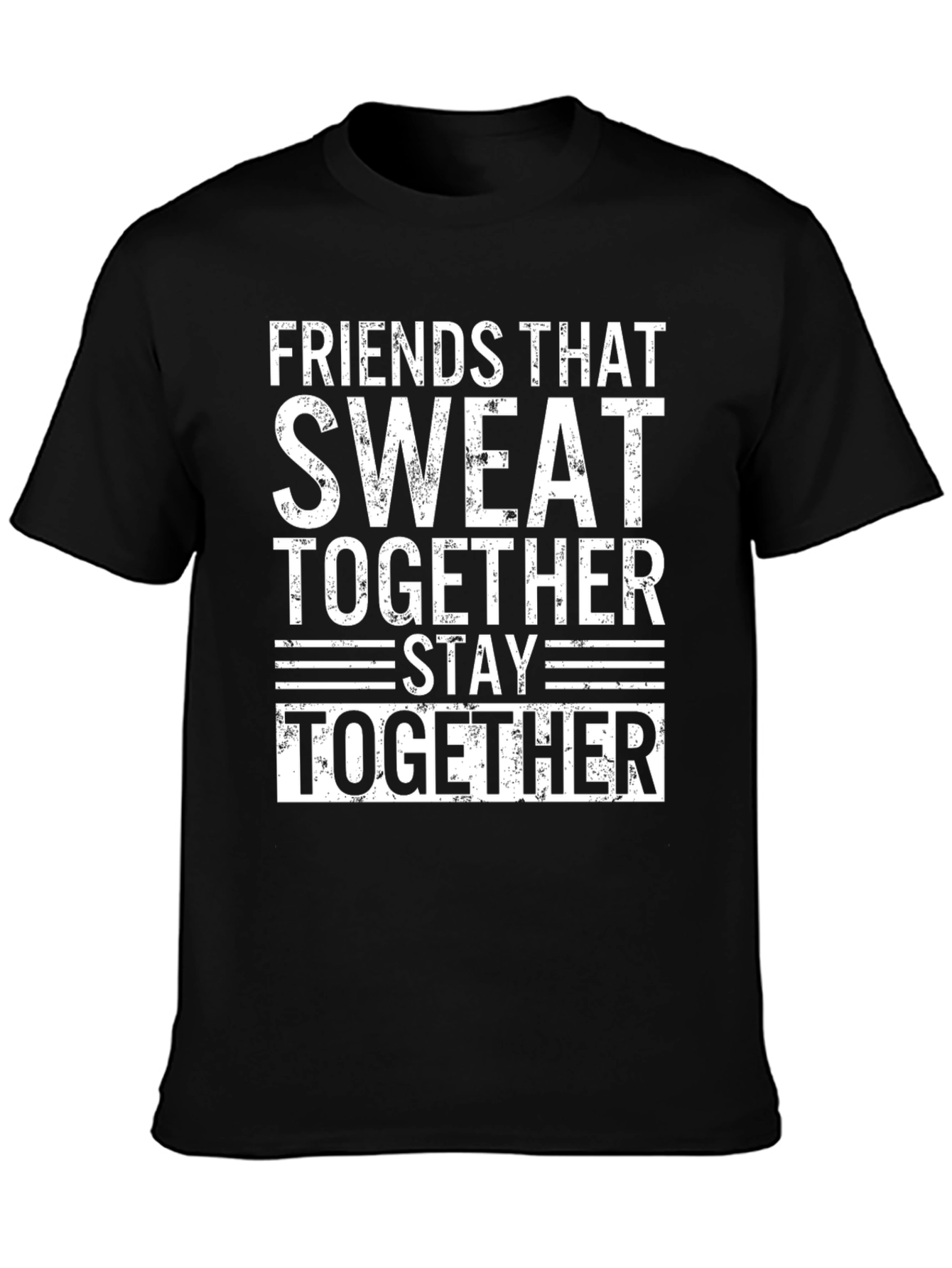Camiseta Negra: Amigos Que Sudan Juntos