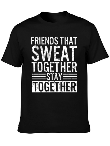 Camiseta Negra: Amigos Que Sudan Juntos