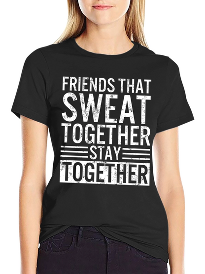 Camiseta Negra: Amigos Que Sudan Juntos