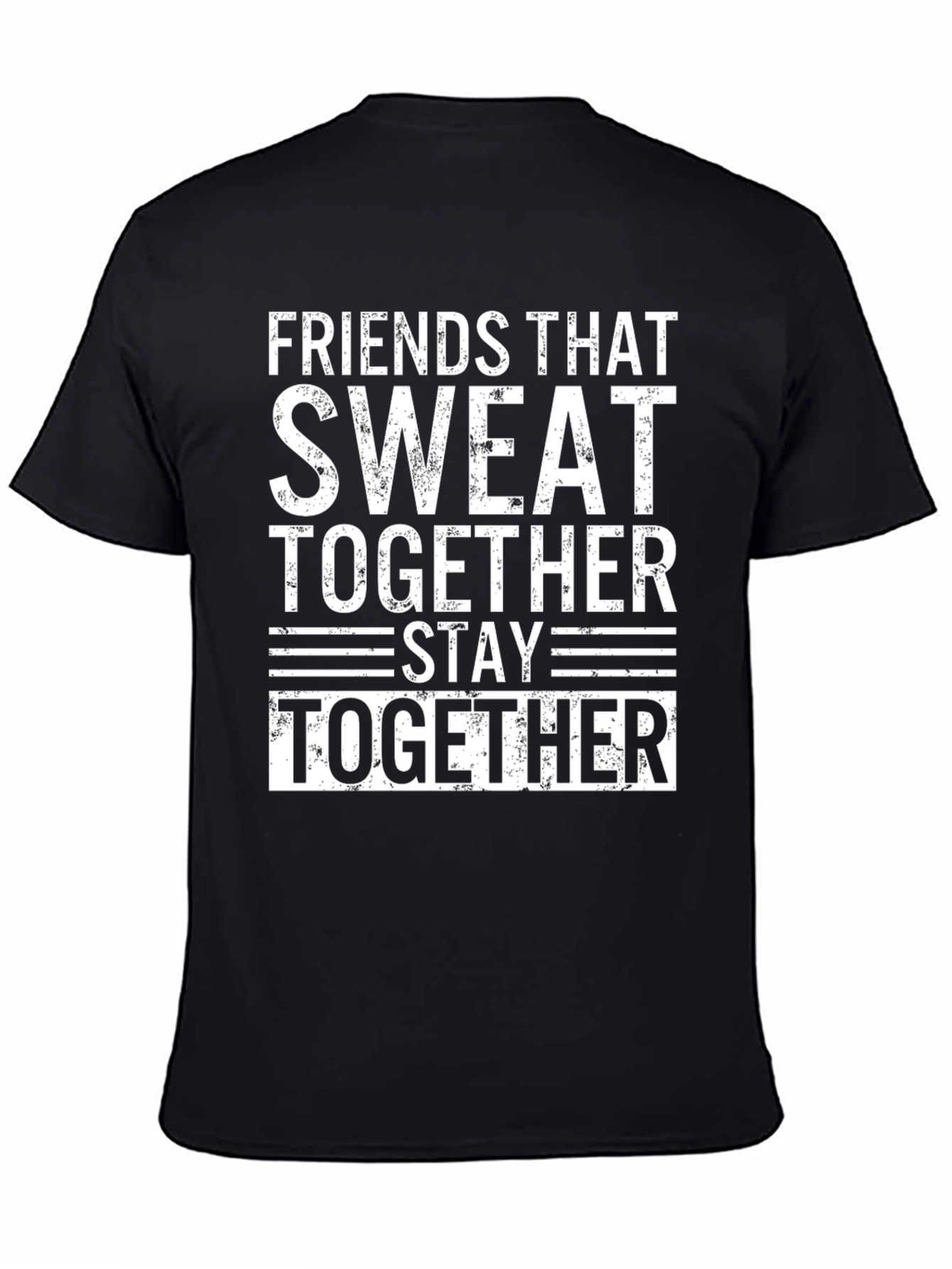 Camiseta Negra: Amigos Que Sudan Juntos