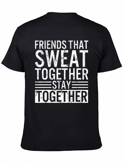 Camiseta Negra: Amigos Que Sudan Juntos