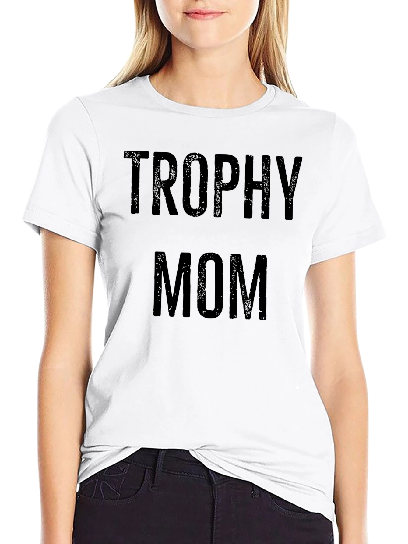 Camiseta Negra Trophy Mom para Hombre