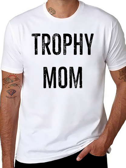 Camiseta Negra Trophy Mom para Hombre