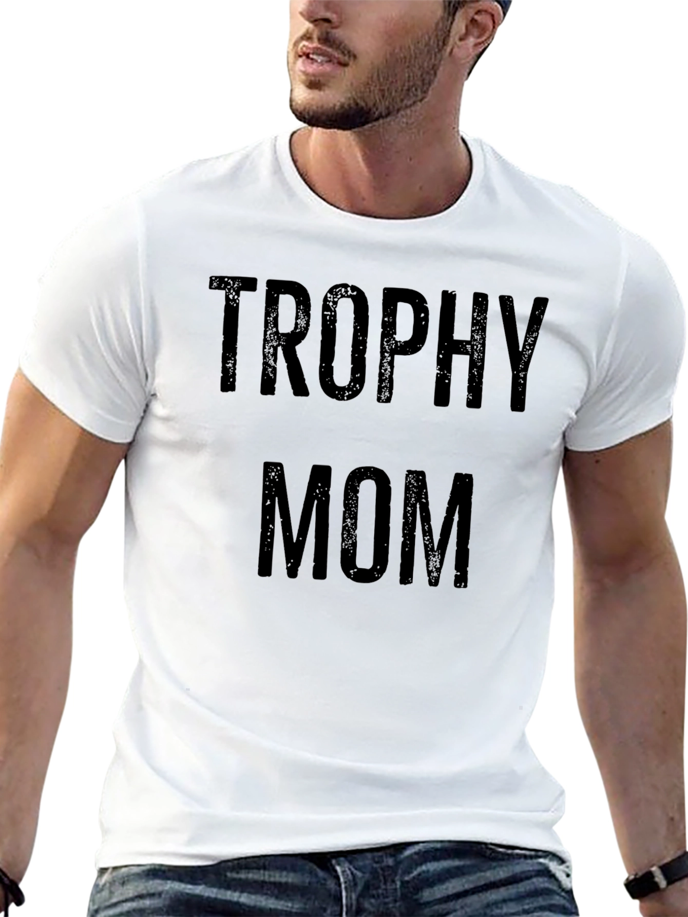 Camiseta Negra Trophy Mom para Hombre