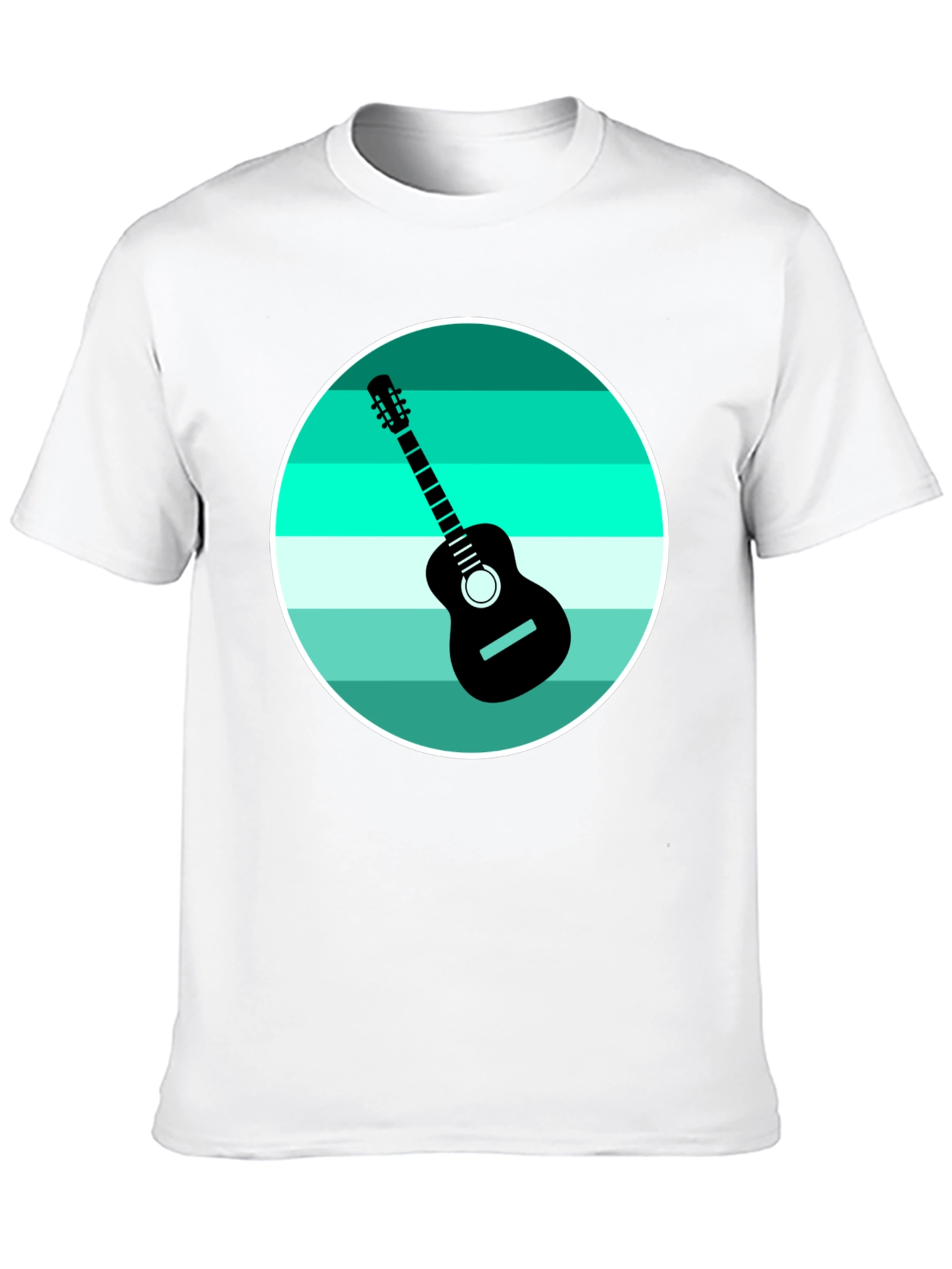 Camiseta Negra con Diseño de Guitarra Retro