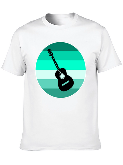 Camiseta Negra con Diseño de Guitarra Retro