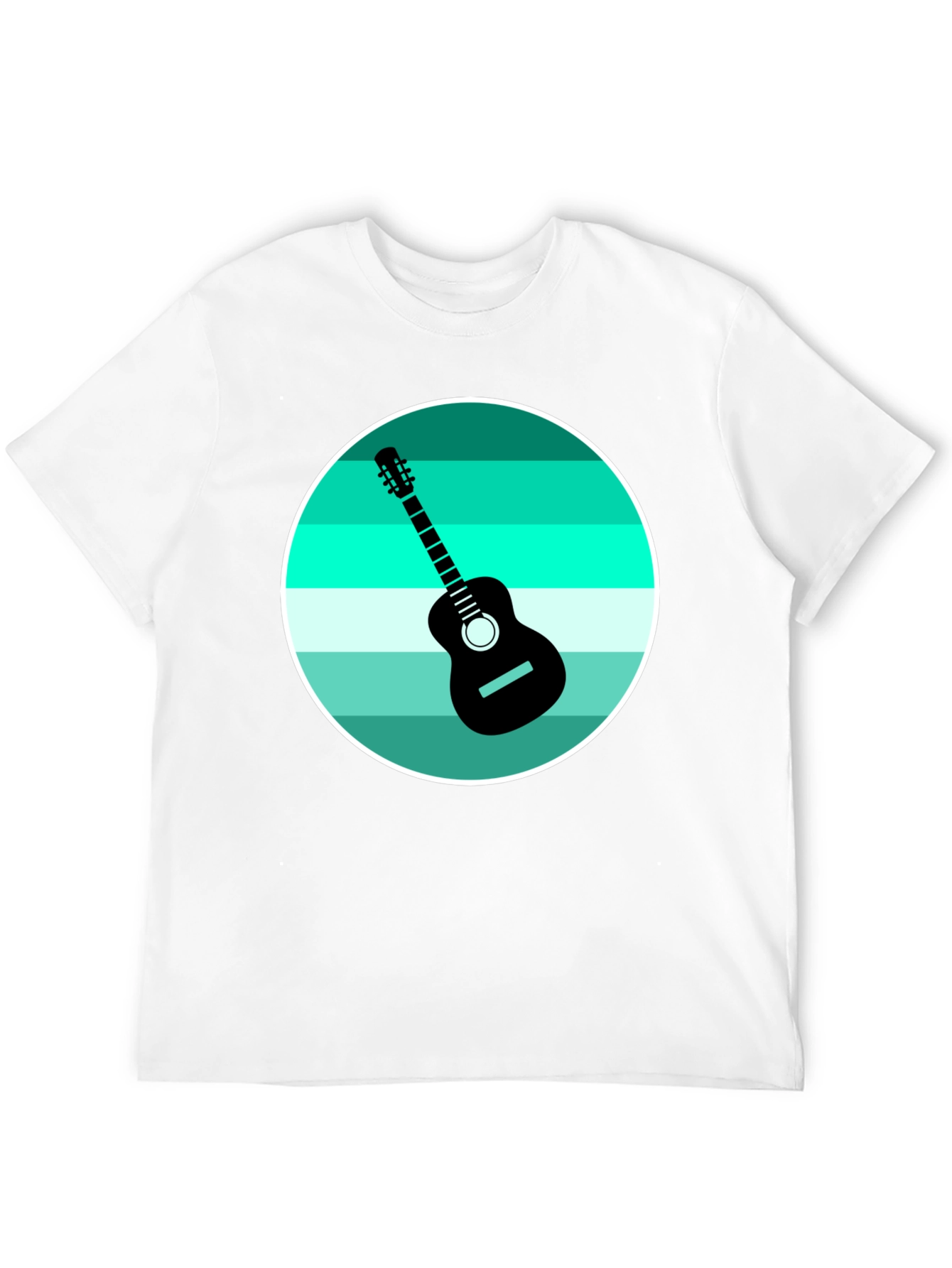 Camiseta Negra con Diseño de Guitarra Retro
