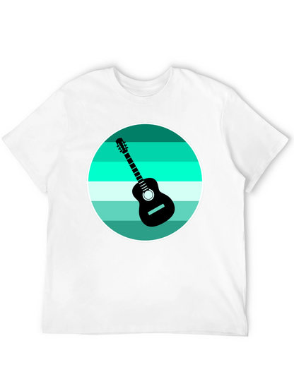 Camiseta Negra con Diseño de Guitarra Retro
