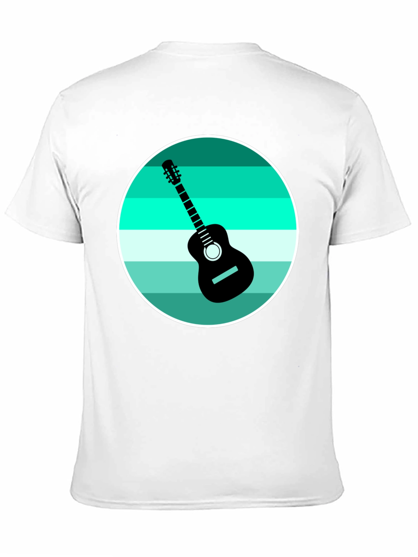 Camiseta Negra con Diseño de Guitarra Retro