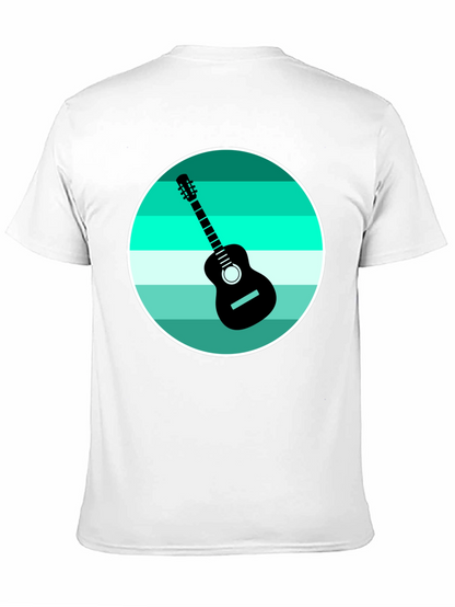Camiseta Negra con Diseño de Guitarra Retro