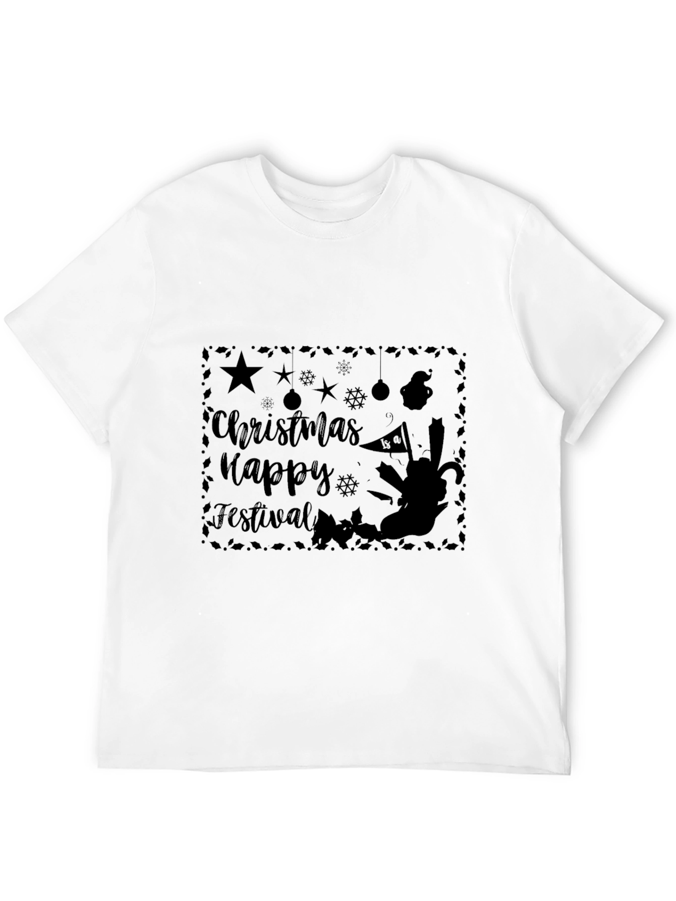 Camiseta Negra Navideña