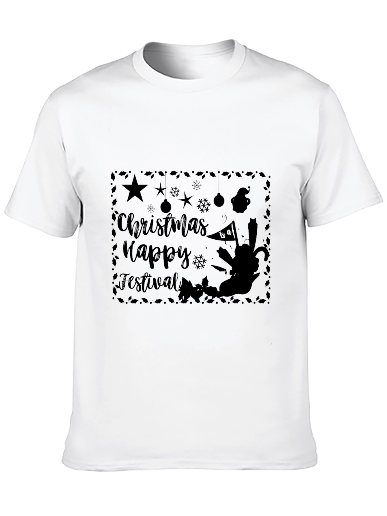 Camiseta Negra Navideña