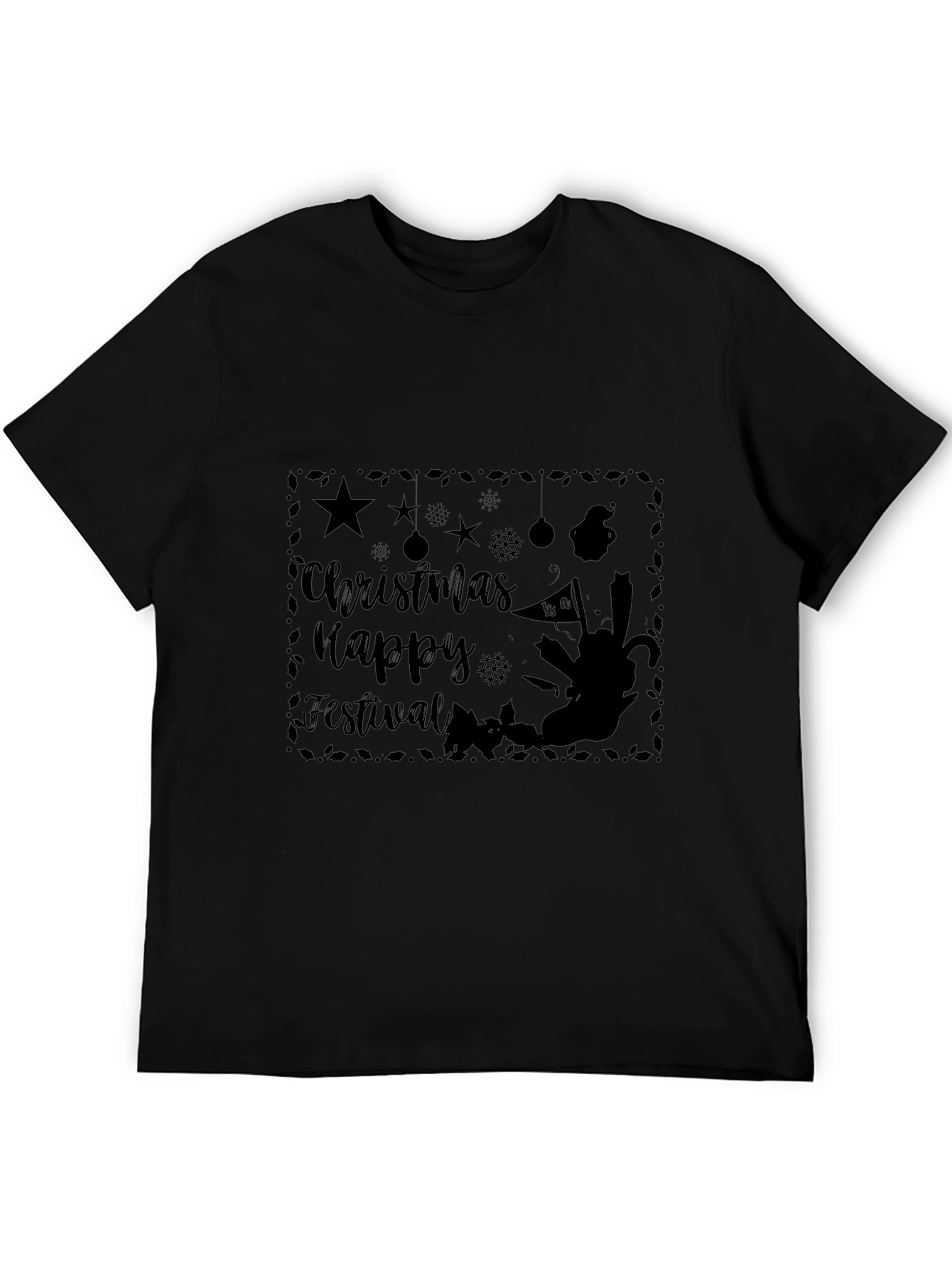 Camiseta Negra Navideña