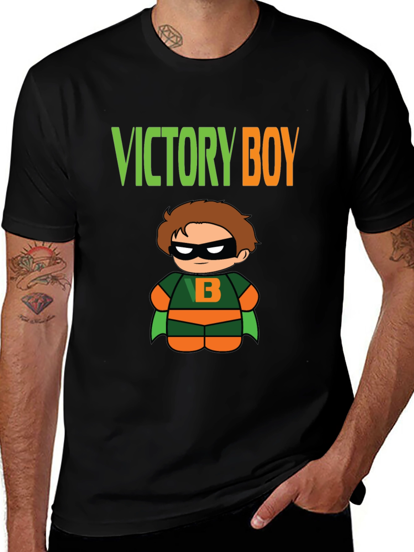 Camiseta Negra Niño Victoria Superhéroe