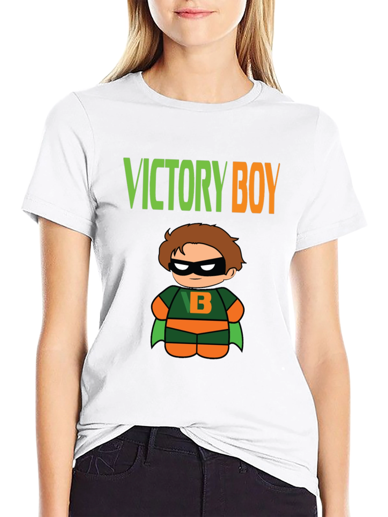 Camiseta Negra Niño Victoria Superhéroe