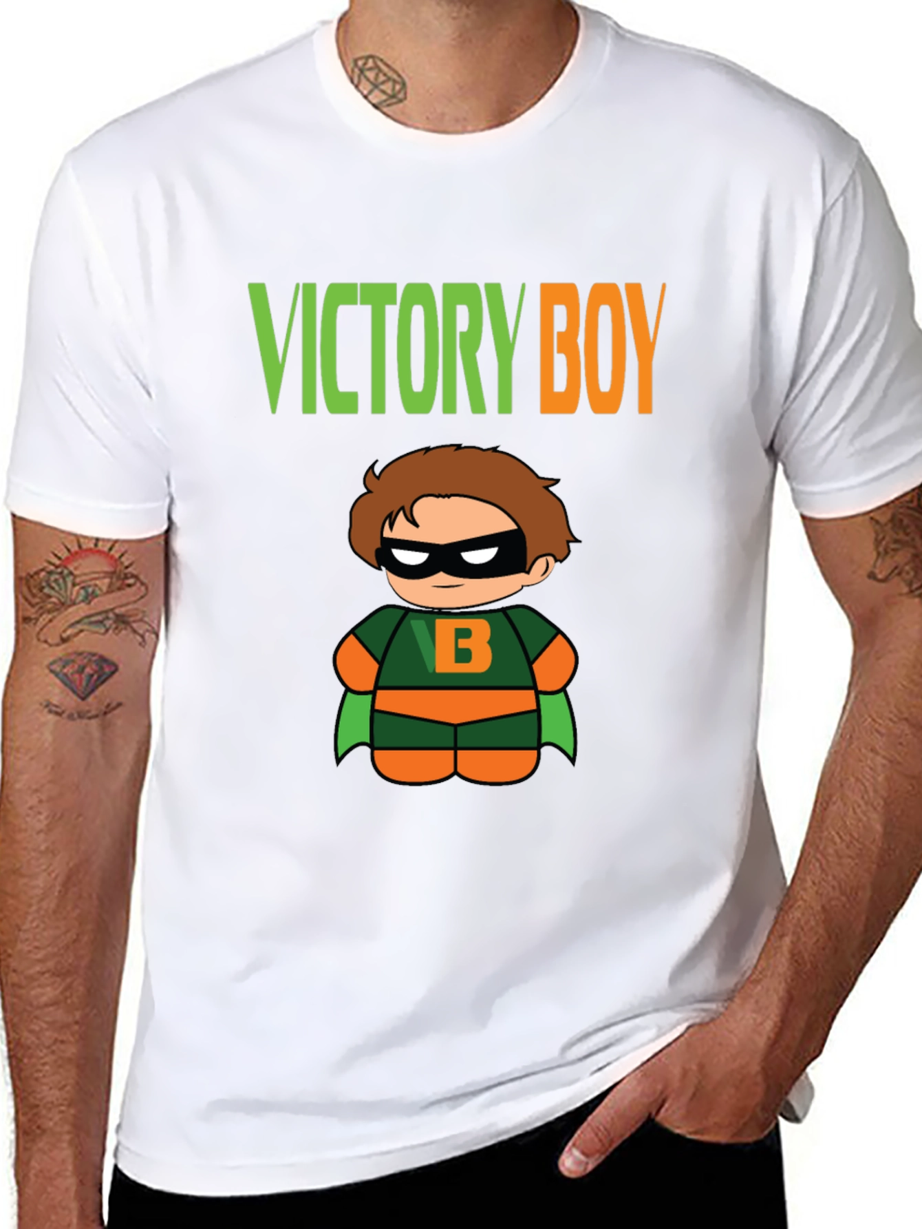 Camiseta Negra Niño Victoria Superhéroe
