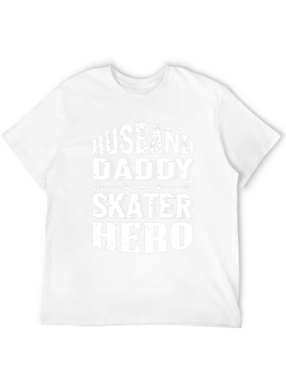 Camiseta Negra: Esposo Papá Skater Héroe
