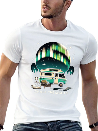 Camiseta Negra: Persigue las Luces del Norte