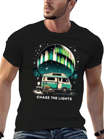 Camiseta Negra: Persigue las Luces del Norte