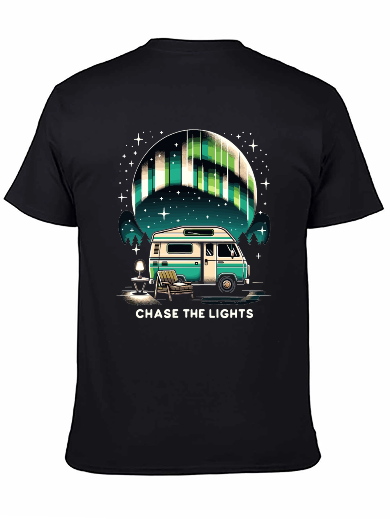 Camiseta Negra: Persigue las Luces del Norte