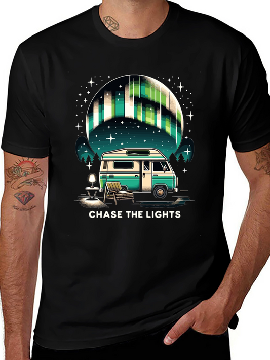 Camiseta Negra: Persigue las Luces del Norte