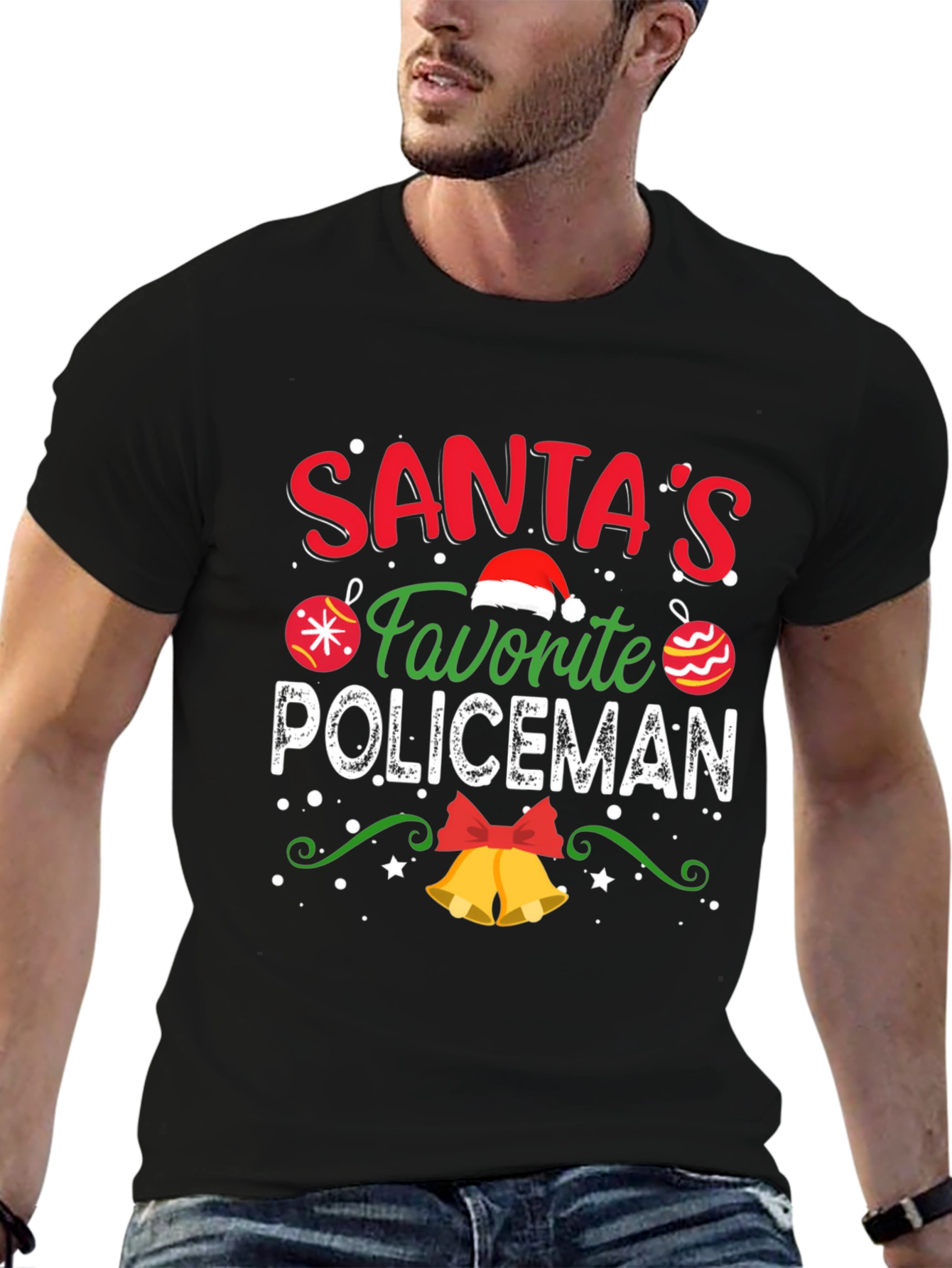 Camiseta Navideña Favorito de Santa Policia