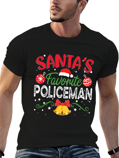 Camiseta Navideña Favorito de Santa Policia