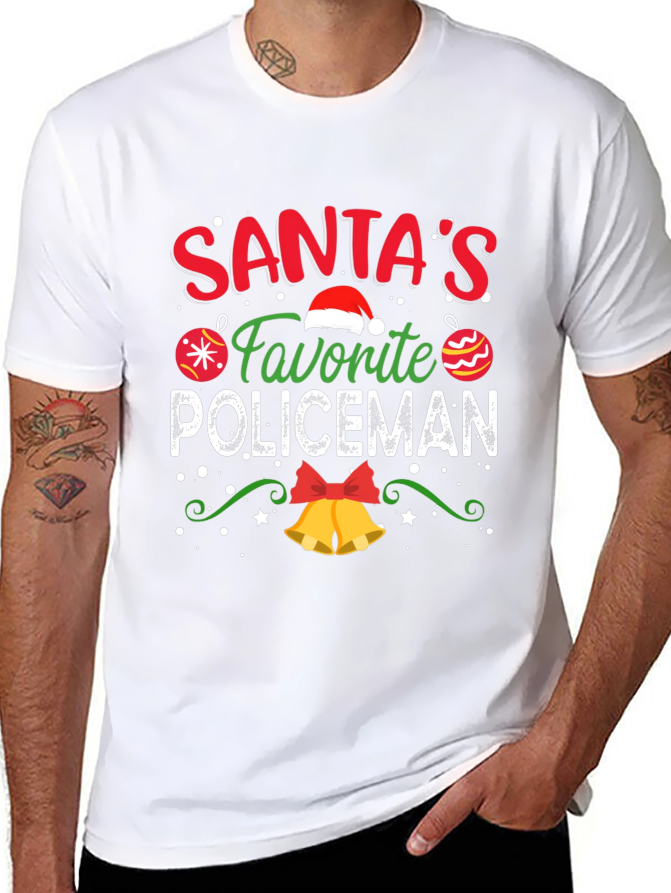 Camiseta Navideña Favorito de Santa Policia