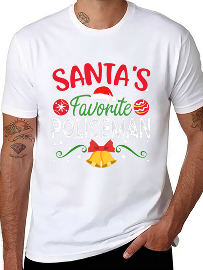 Camiseta Navideña Favorito de Santa Policia