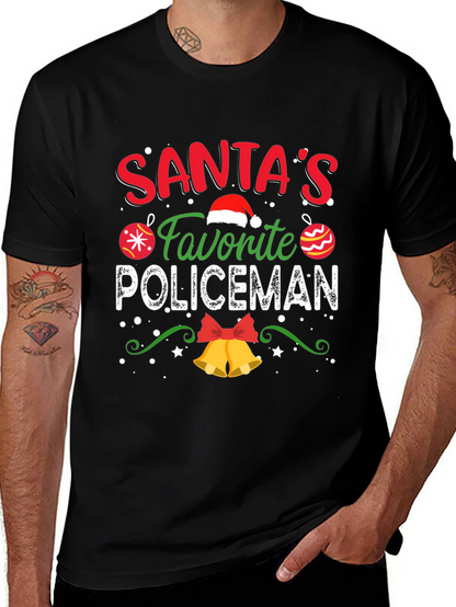 Camiseta Navideña Favorito de Santa Policia
