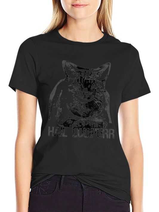Camiseta Negra Gato Hail Lucipurr