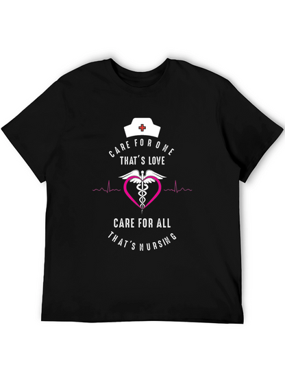 Camiseta Negra: Cuidado y Amor de Enfermera