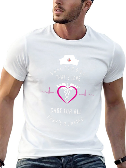 Camiseta Negra: Cuidado y Amor de Enfermera