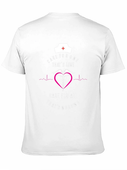 Camiseta Negra: Cuidado y Amor de Enfermera