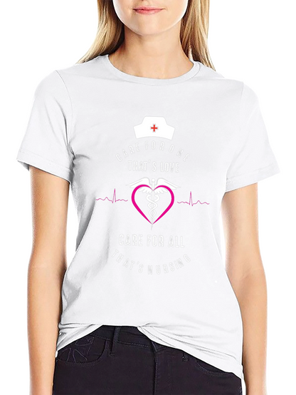 Camiseta Negra: Cuidado y Amor de Enfermera