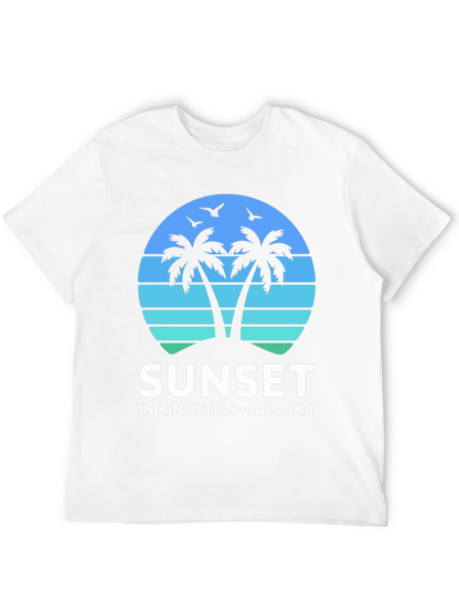 Camiseta Sunset Kingston Jamaica Diseño Tropical