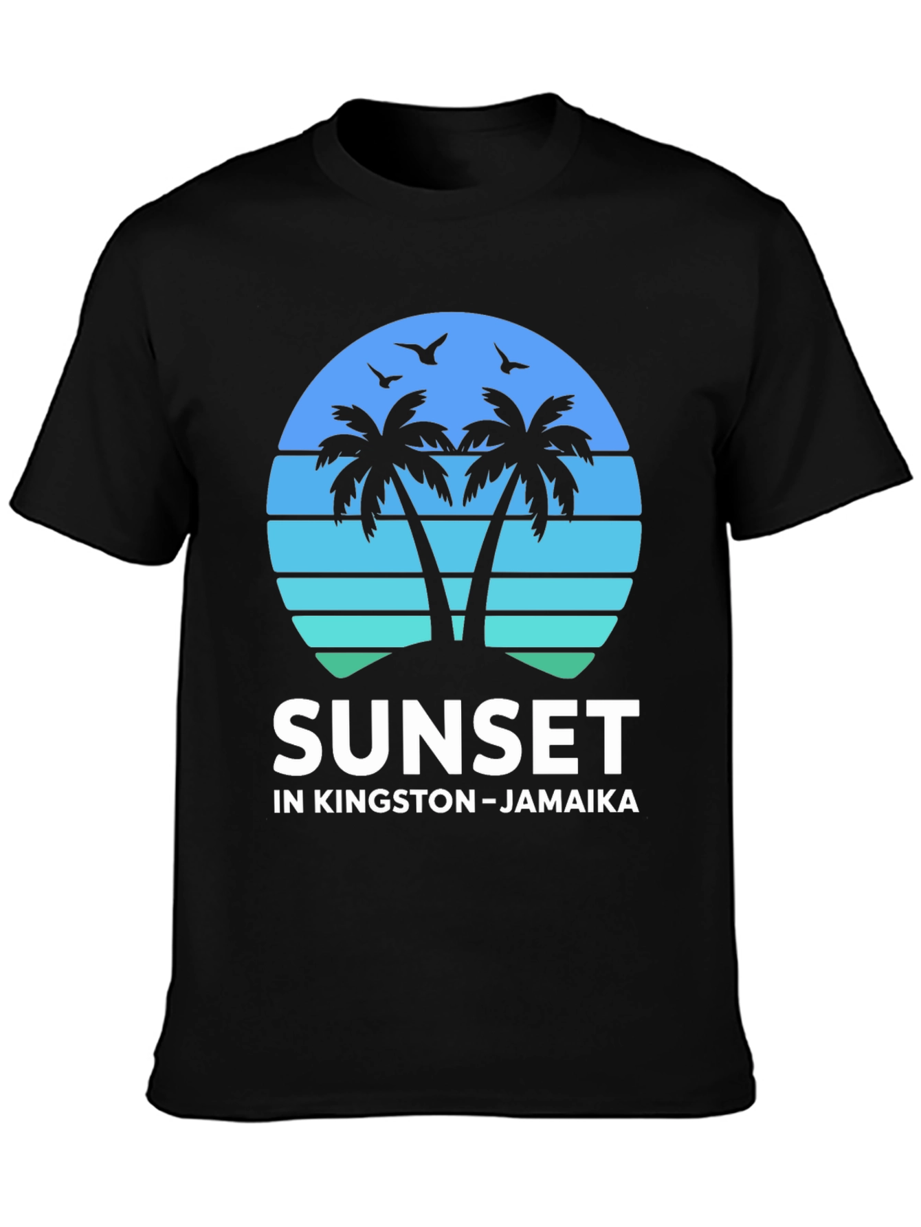 Camiseta Sunset Kingston Jamaica Diseño Tropical
