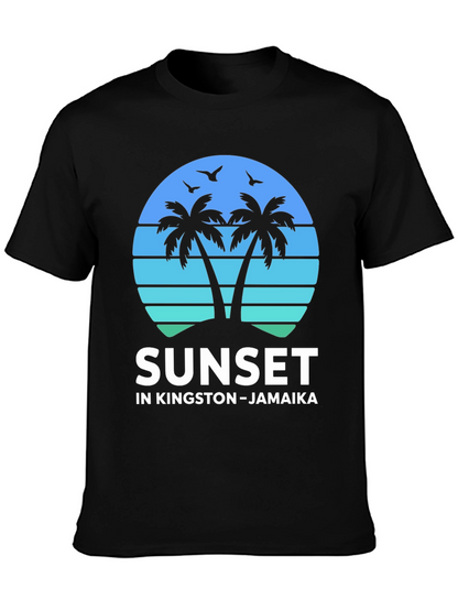 Camiseta Sunset Kingston Jamaica Diseño Tropical