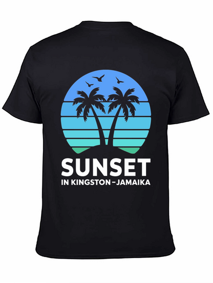 Camiseta Sunset Kingston Jamaica Diseño Tropical