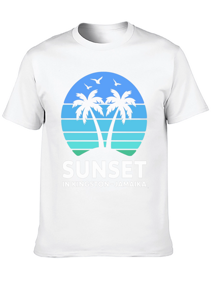 Camiseta Sunset Kingston Jamaica Diseño Tropical