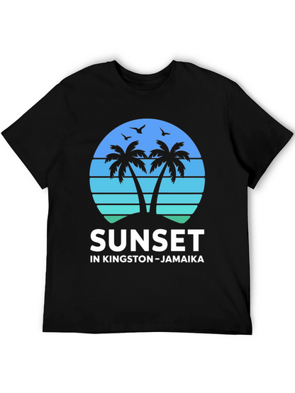 Camiseta Sunset Kingston Jamaica Diseño Tropical
